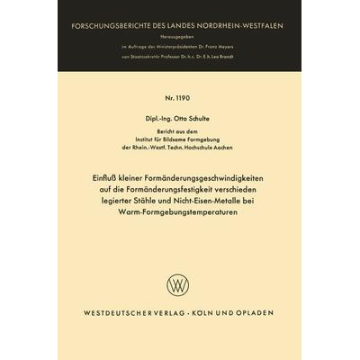 Einfluß kleiner Formänderungsgeschwindigkeiten auf die Formänderungsfestigkeit verschieden legierter Stähle und Nicht-Eisen-Metalle bei