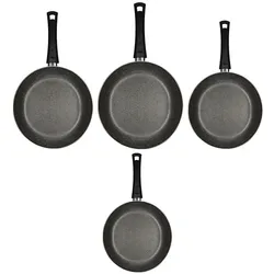 Mamù 4-teiliges Pfannenset, antihaftbeschichtet, Aluminium, kratzfest, PFOA-frei, Ø 26/28/30/32 cm