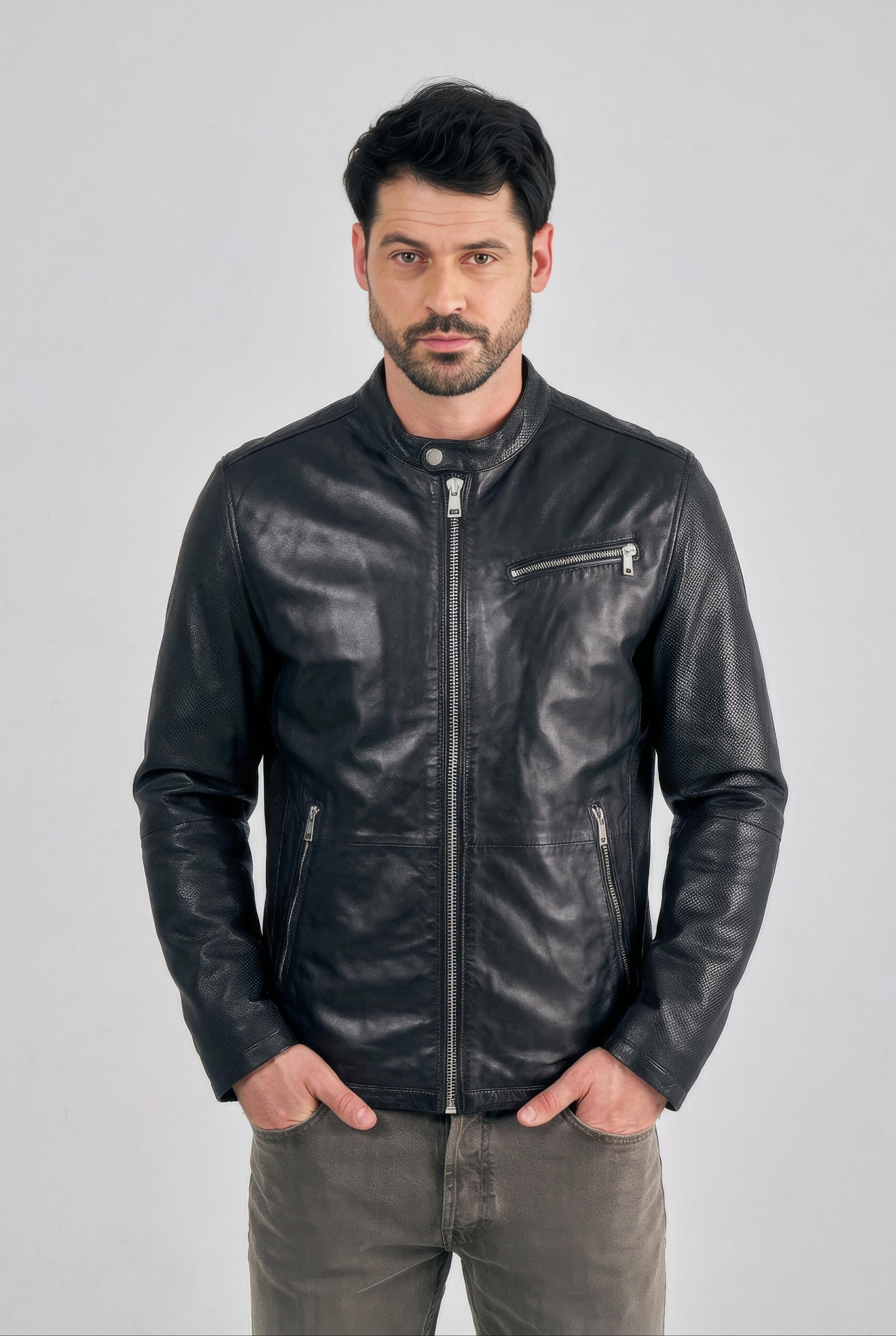 Lederjacke FREAKY NATION "Davis-FN", Herren, Gr. S, schwarz, 100% Leder, Jacken Lederjacke schwarz S