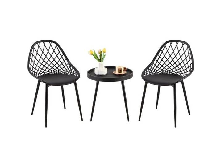 Noir Ensemble de meubles de balcon avec table et 2 chaises - Petit mobilier de jardin pour balcon terrasse et jardin