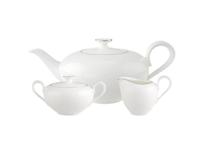 Teekanne VILLEROY & BOCH Teezubehör Set Anmut Platinum No.1 3er Set weiß , weiß, B:2cm H:2cm, Kannen, Teekanne, Spülmaschinengeeignet