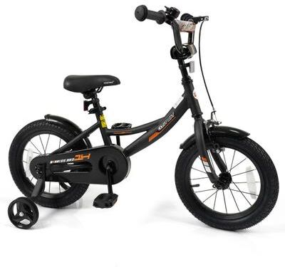 Costway 12/14/16/18 Inches Kids Bike with Removable Training Wheels and Adjustable Seatfor 3-8 Years Old Black-14 inches