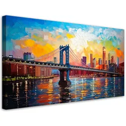 LEINWANDBILD Brücke Landschaft New York 120x60cm