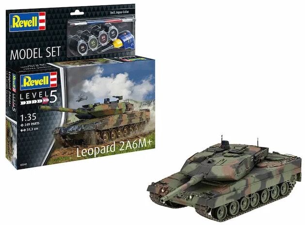 Maquette Leopard 2 A6M+ Char militaire Level 5 échelle 1:35 - Revell