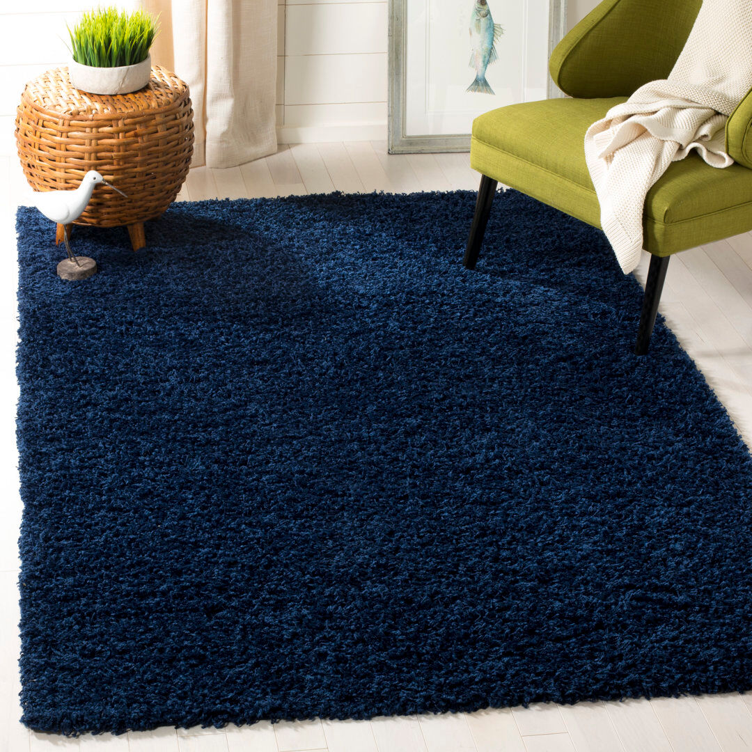 Ebern Designs Aubreah Area Rug Navy Rectangle 155 x 229 cm