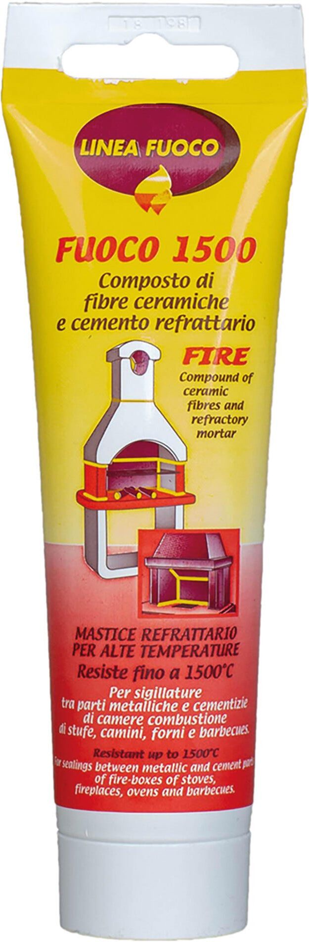 Tecnomat MASTICE REFRATTARIO FUOCO 1500° PIGAL 150 g GRIGIO PER FORNI STUFE CAMINI E BARBECUE
