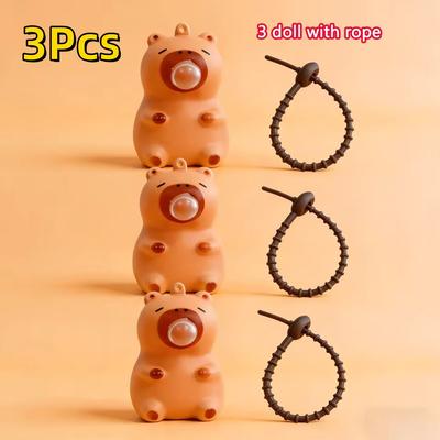 JoyToys Capybara Stress Relief Toy Bubble Squeeze Keychain Fidget Pendant 3pcs