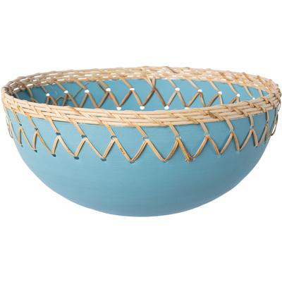 Dekoschale CREATIV HOME "Schale", blau (aqua), H:11cm Ø:27cm, Dekoschalen, mit Sisaldeko