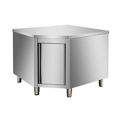 Skyrainbow Arbeitsschrank aus Edelstahl, Eckmodul 700er Bautiefe