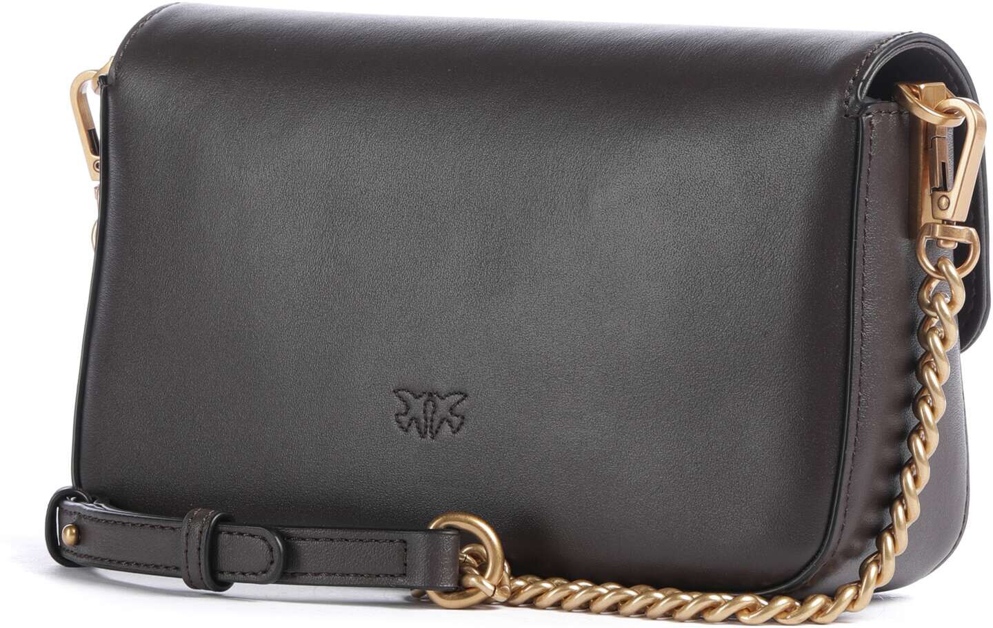 Pinko Love One Mini Slouchy Umhängetasche aus Leder, braun