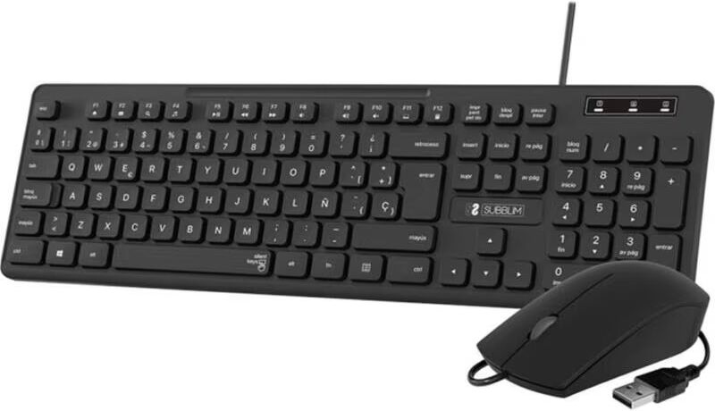 Subblim Combo Business Slim Silencioso Teclado Y Ratón Usb Cssk01 Talla Única Unisex