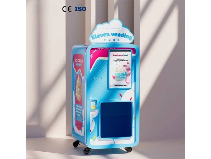 Distributeur automatique intelligent de crème glacée avec surveillance à distance, machine à crème glacée en libre-service pour un commerce très rentable