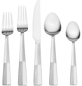 Pfaltzgraff Arabesque Frost 42-Piece Flatware Set with Caddy
