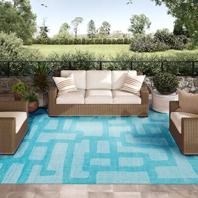 Addison Rugs Indoor/ Outdoor Addison Yuma Modern Cobblestone Washable Area Rug