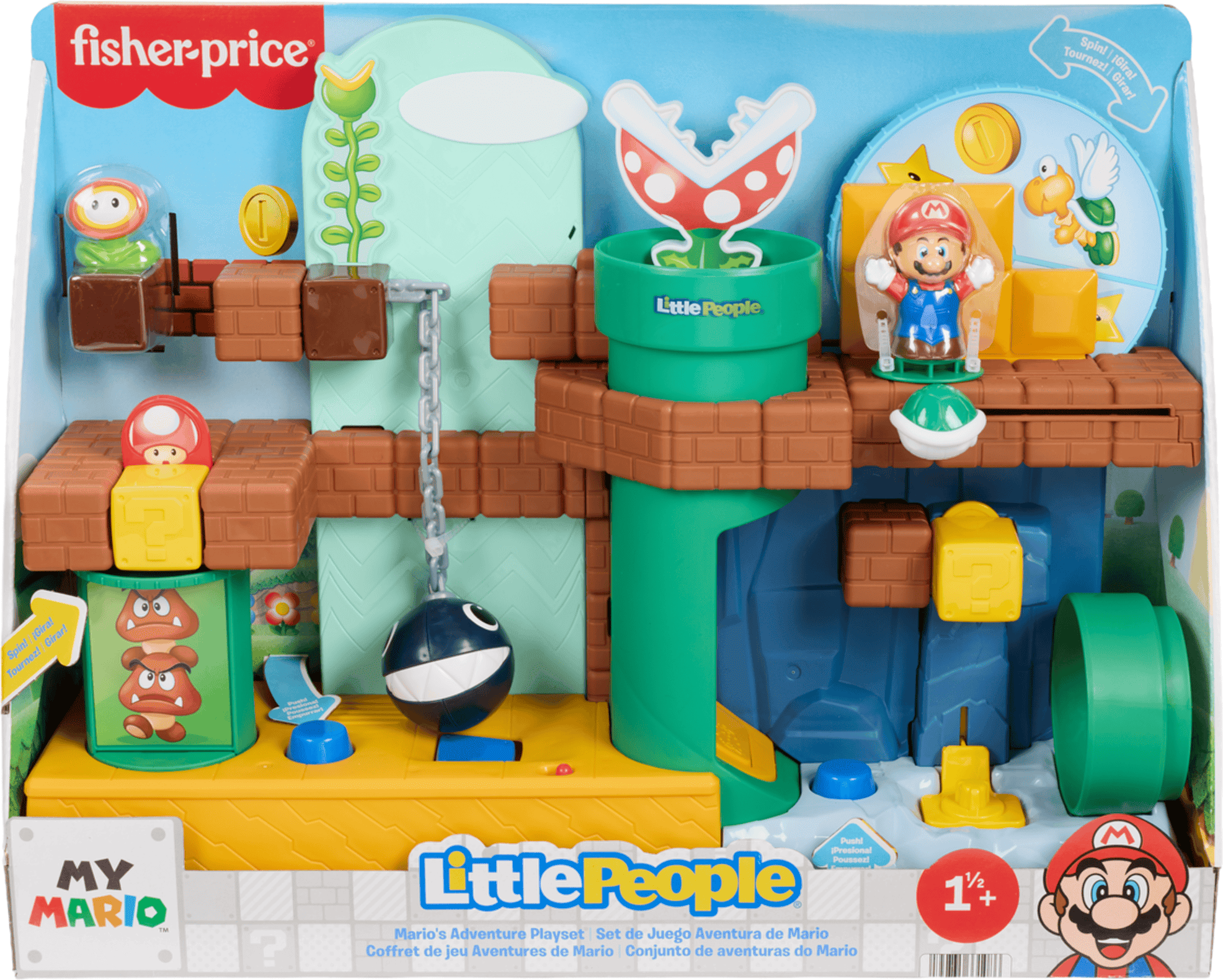 Fisher-Price Little People Super Mario Adventure Playset With Figures And Accessories for Kids - Mattel