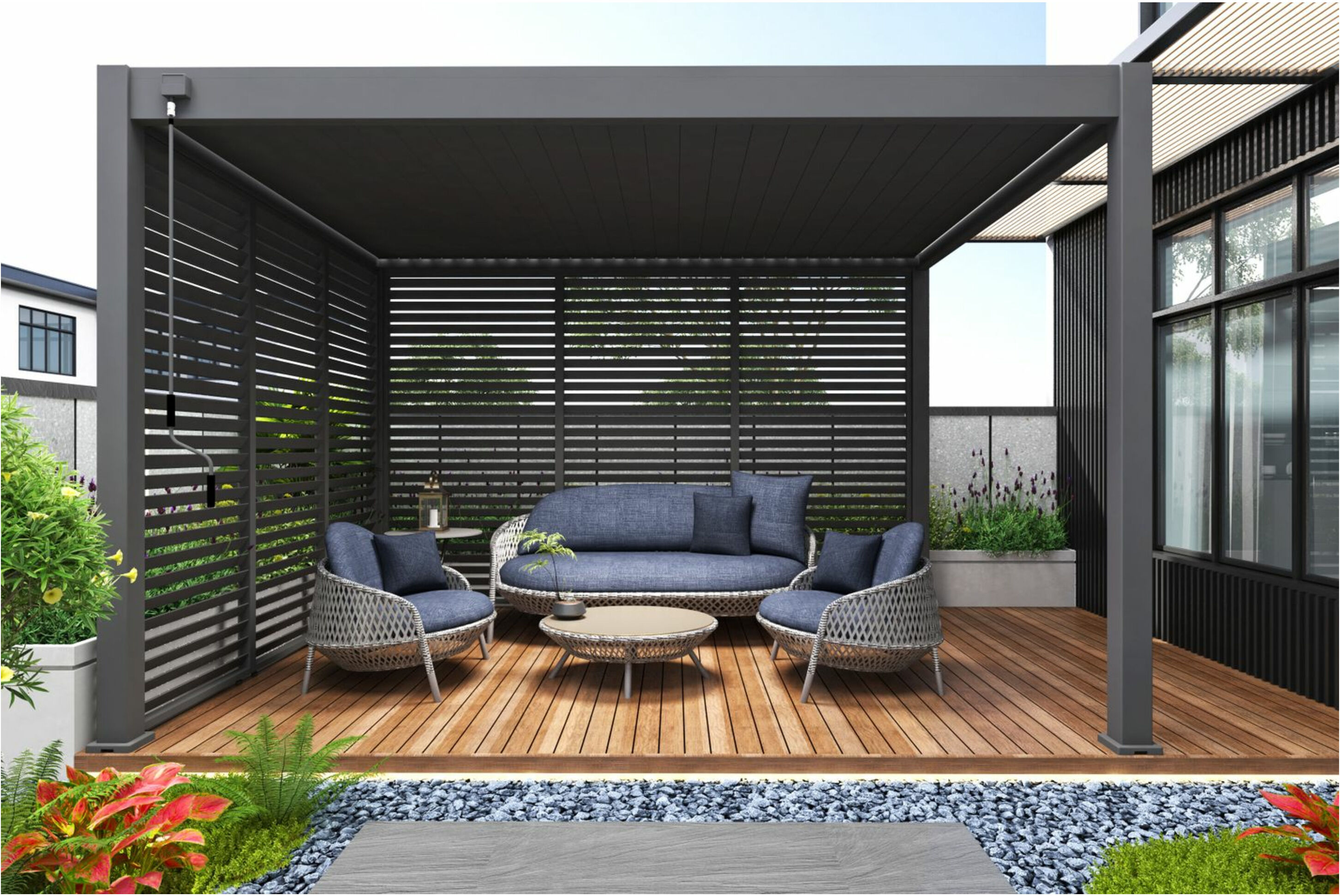PERGOLINE Seitenwandpaneel für Pavillon Trumpf und Superior Pergola, aus Aluminium