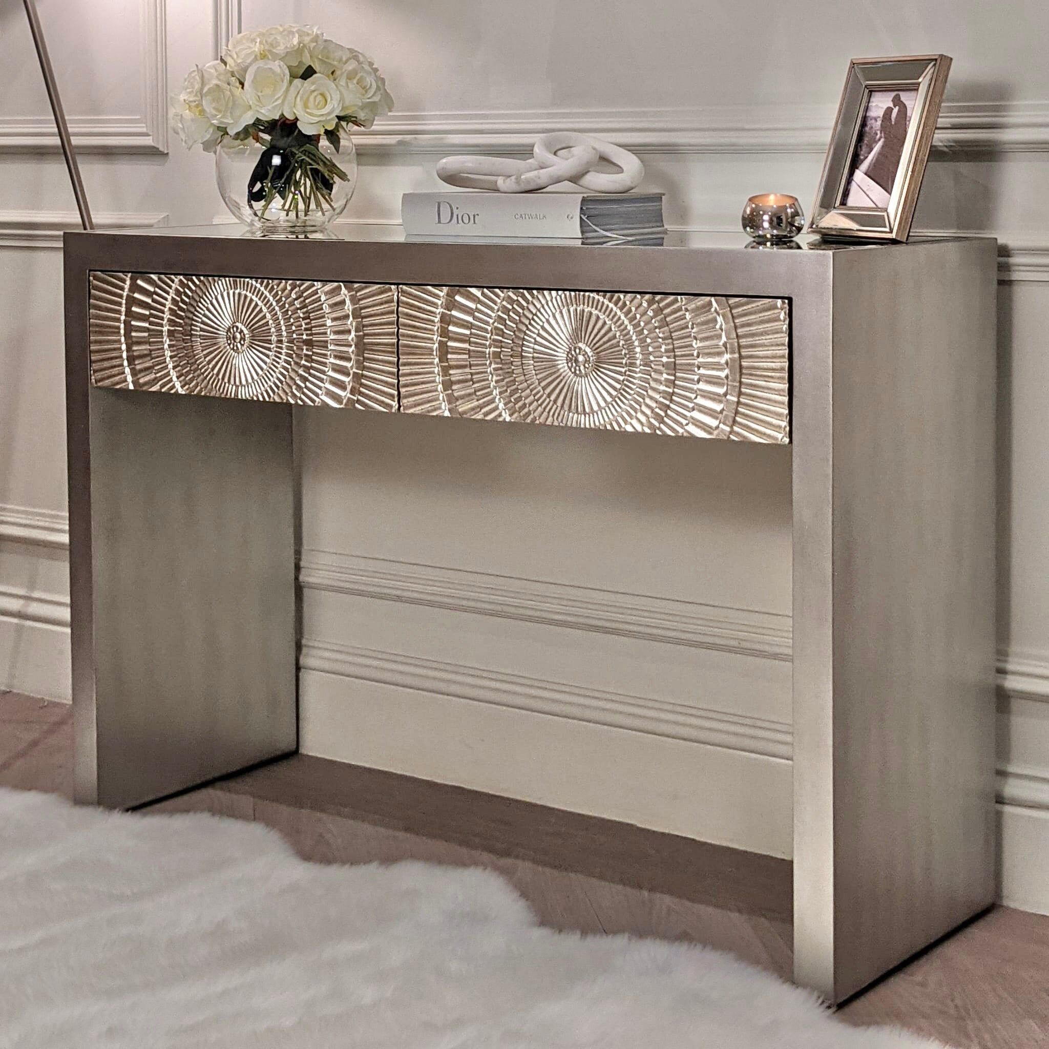 Leverette Silver Premium Console Table
