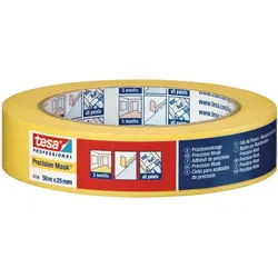 TESA 4334GE-38 - Malerband tesa Präzisionskrepp®, gelb, 38 mm