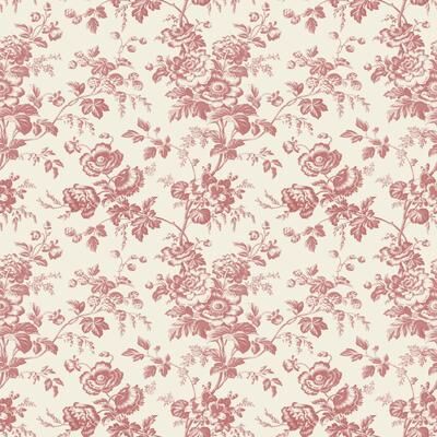 York Wallcoverings Anemone Toile French Red Wallpaper
