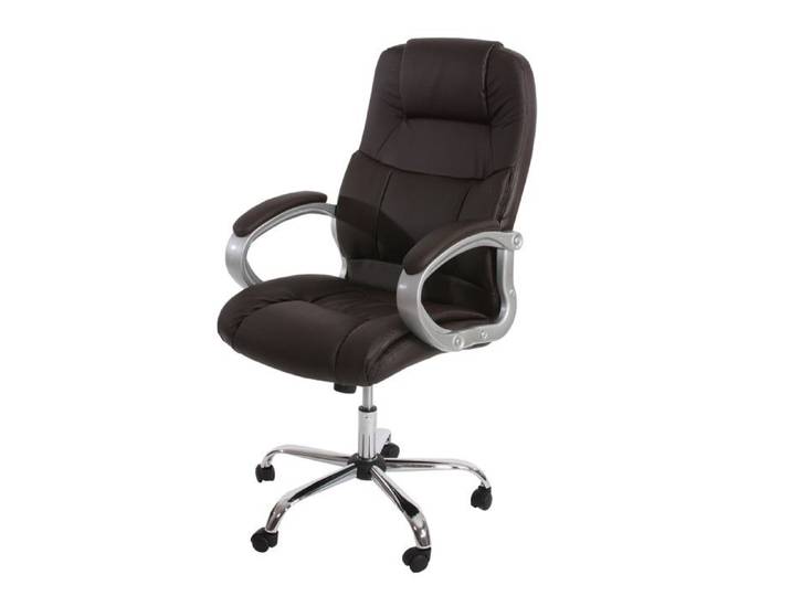 Fauteuil de bureau américain Boston XXL charge 150kg similicuir ~ marron