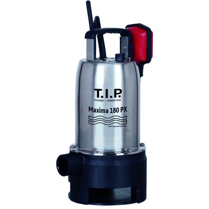 T.I.P. Schmutzwasser Tauchpumpe - Edelstahl, 10.500 l/h, 7 m Förderhöhe, 500 W, 25 mm Korngröße, robust, Maxima 180 PX 30121