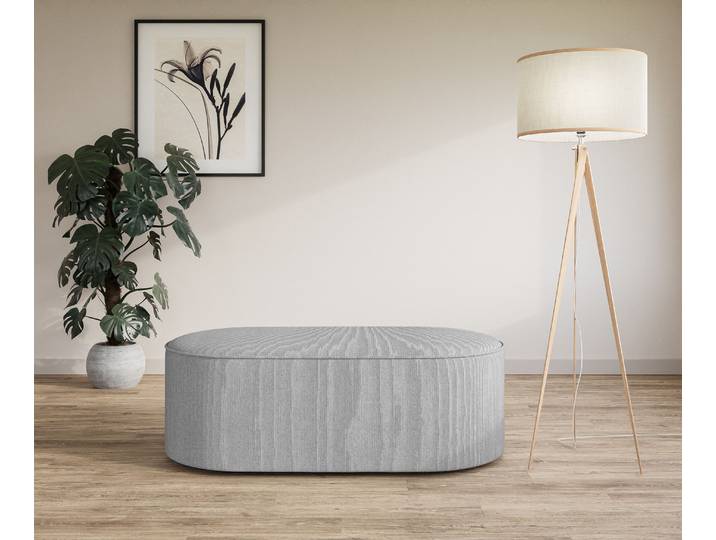 Polsterhocker GOODPRODUCT EIVIND Sitzhocker, Masse: B/T/H: 142/70/48 cm , grau (hellgrau), B:142cm H:48cm T:70cm, 100% Polyester, Hocker, Polsterhocker, auch in Bouclé und Feincord, mit Wellenunterfederung