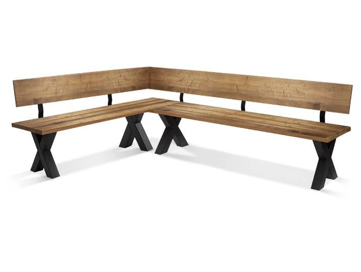 KENTUCKY Garten-Eckbank mit X-Beinen, Altholzoptik, Material