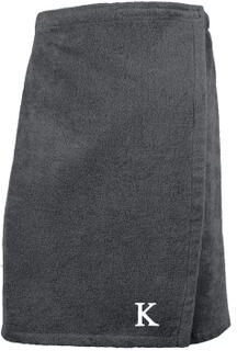 Authentic Hotel and Spa Authentic Turkish Cotton Terry Grey Monogrammed Spa and Shower Towel Wrap