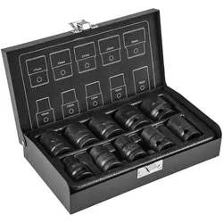 Neo, Drehmomentschlüssel, Satz Sechskant-Steckschlüsseleinsätze 10–24 mm, 10 Stück (12–101) (1/2")