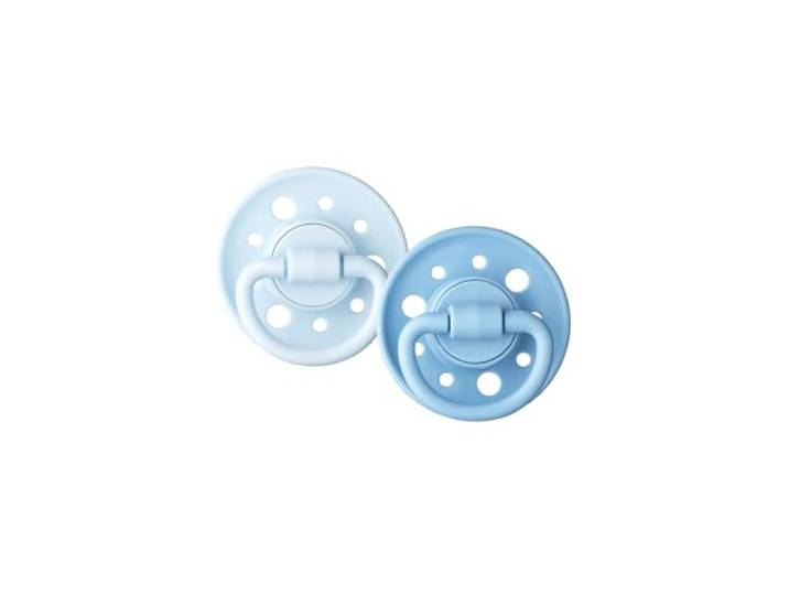 DODIE Gaia ronde fopspenen, fopspeen voor baby's, 0-6 maanden, blauw, 2 stuks