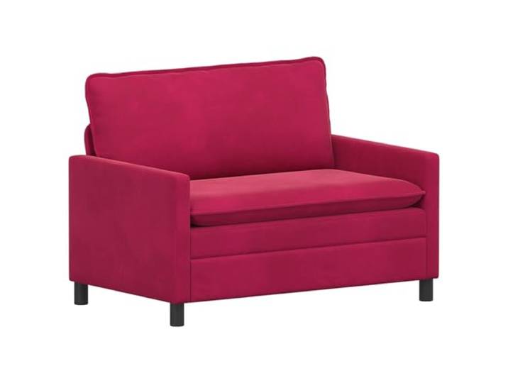 TEKGHUT Sofa Weinrot 126 x 81 x 87,5 cm Samt Metallrahmen,Samt-Oberfläche,weiche Polsterung,geschwungene Armlehnen,leicht zu montieren,pflegeleicht