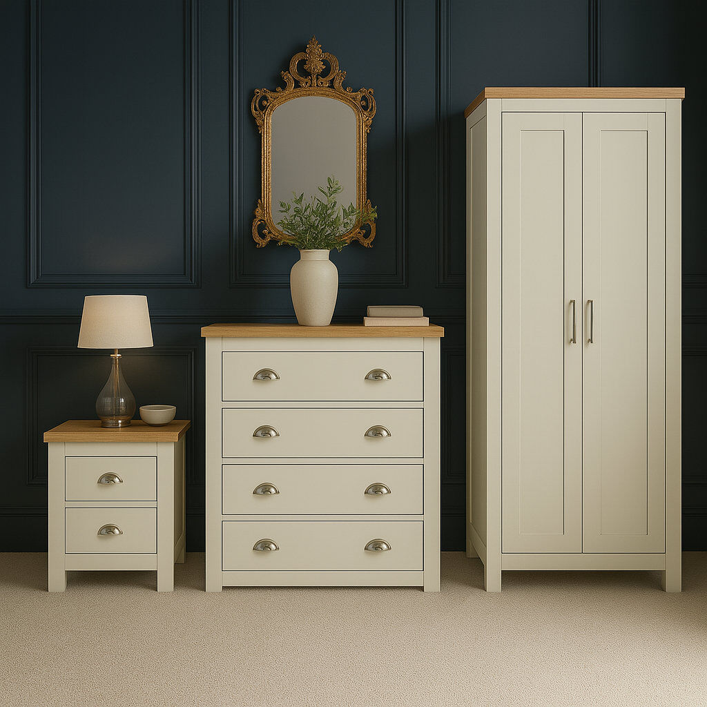 Lark Manor Benefiel 4 Piece Bedroom Set Cream