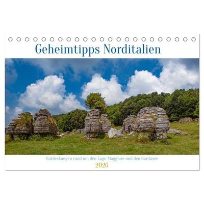Geheimtipps Norditalien (Tischkalender 2026 DIN A5 quer), CALVENDO Monatskalender