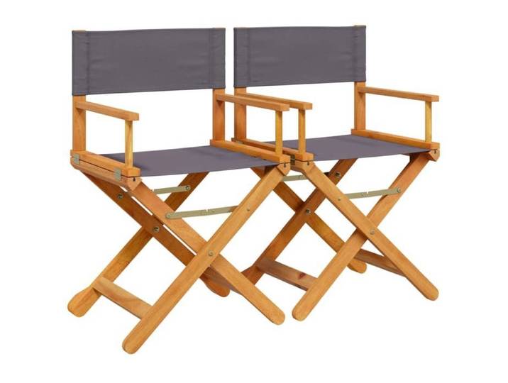 Chaises de réalisateur pliables Résistants UV(2 pièces) - Fauteuils de jardin - gris foncé tissu(53 x 47 x 90 cm) upo22i