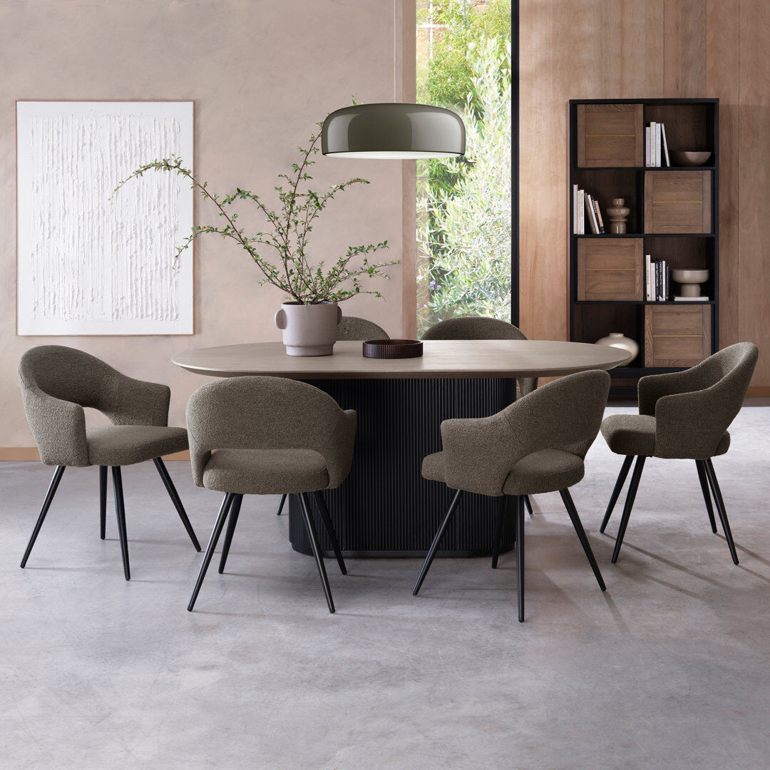 Borough Wharf Anthuan Oval Dining Table Grey