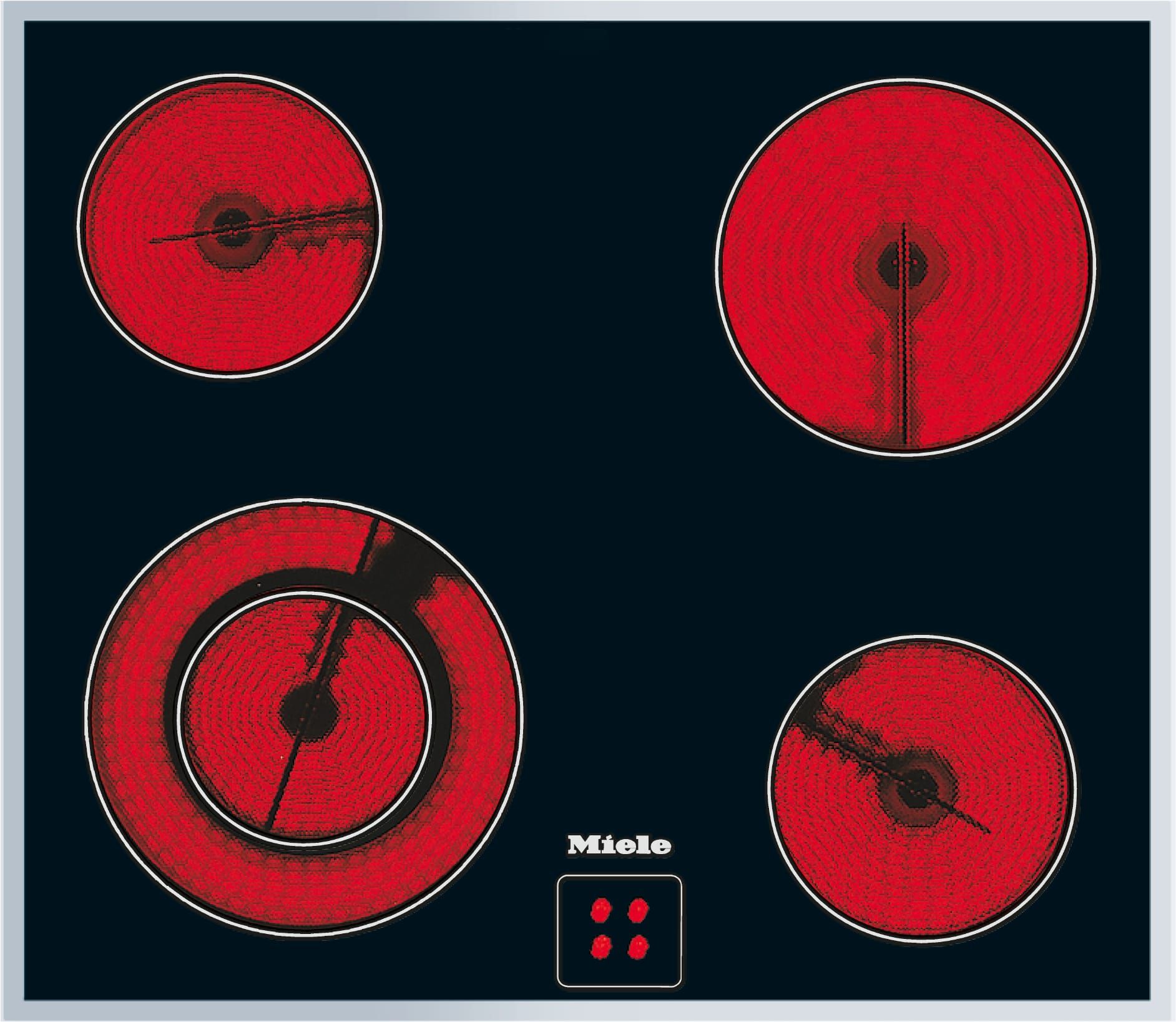 Miele KM6012 herdgebundenes 60cm Glaskeramik Kochfeld/Herdplatte 4 Zone(n) 06910440