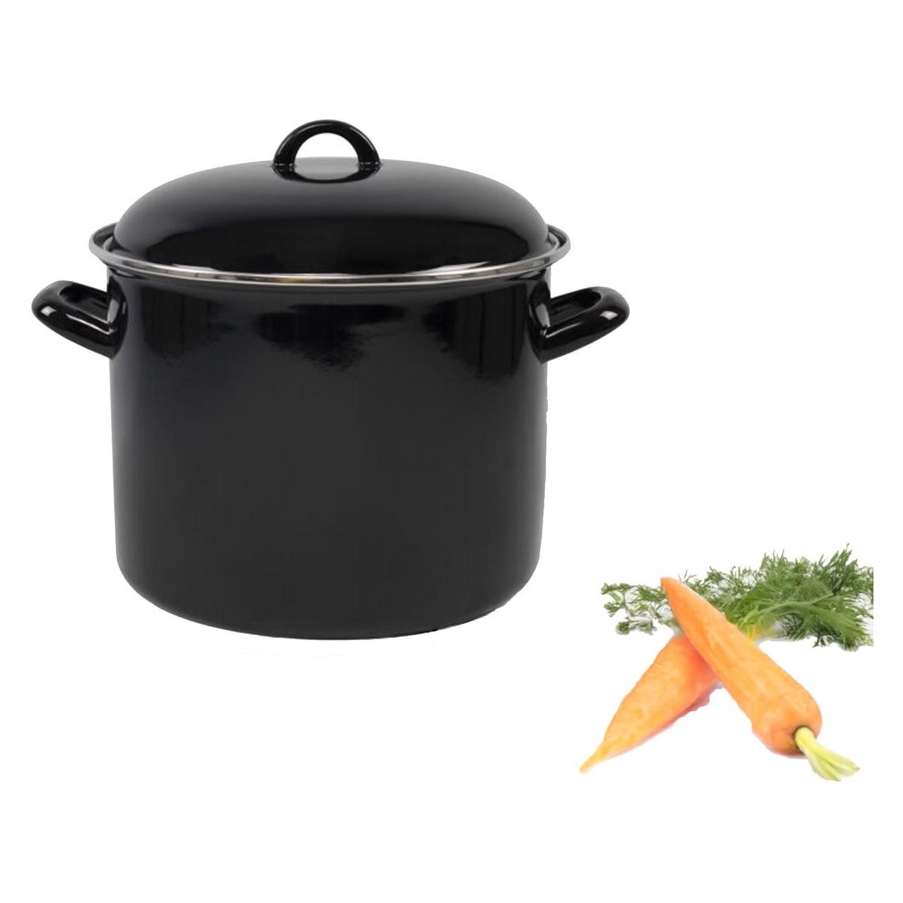Soeppan 24cm 8ltr emaille zwart (Emaille, 24 x 21 cm) (53548232)