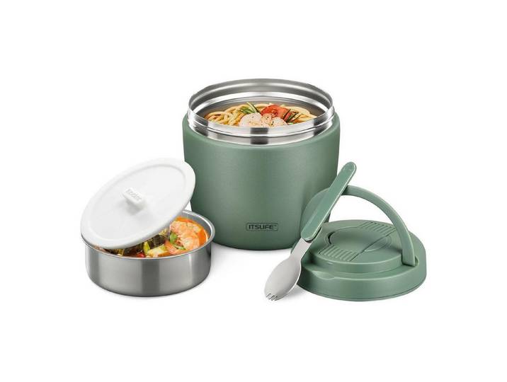 LuxusKollektion Thermobehälter Thermobehälter 970ml Thermoschüssel Edelstahl Auslaufsicher Grün