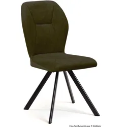 ESSZIMMERSTUHL (2er-Set) Delta 51x92x60 Schwarz/Khaki