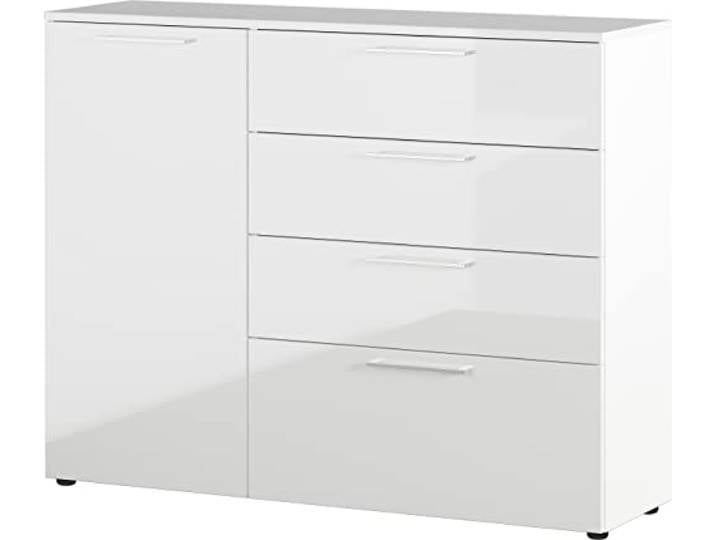 möbelando Sideboard >M-403< (BxHxT: 135x107x40 cm) in Weiss - 135x107x40cm (BxHxT)