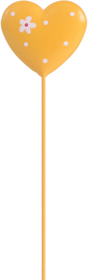 TrendLine Gartenstecker Herz Frühling Metall Ø 8 x 35 cm gelb/orange