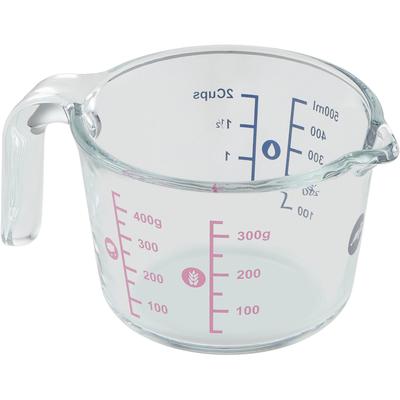 Messbecher EMSA "Prep&Bake", transparent, H:9cm Ø:13cm, Glas, Messbecher, doppelte Skalierung f. feste & flüssige Zutaten, Ausgießlippe