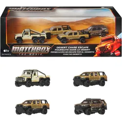 Matchbox Desert Chase Escape 4er-Set im Maßstab 1:64 Die-Cast Fahrzeuge aus dem Film, Sammelfigur-Set