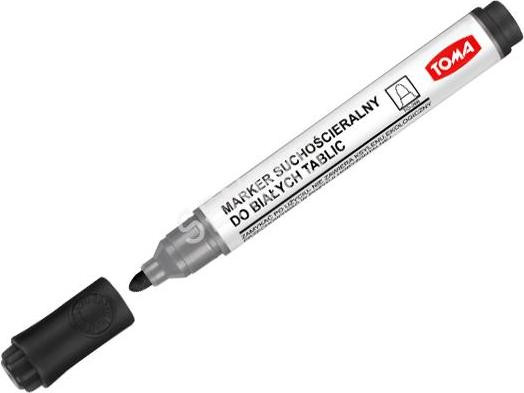 Toma TO-266 whiteboard marker met ronde punt, zwart