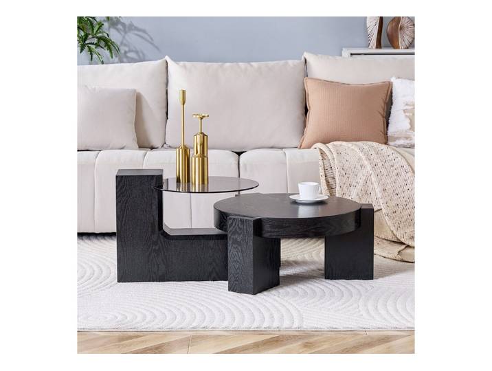 LIVIHOME Couchtisch ARIA (Packung), Couchtisch-Set, MDF, Glas