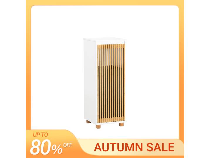 Armoire à linge SoBuy BZR126-W avec sac à linge pliable, coffre à linge, bac à linge et panier à linge, armoire de salle de bain, dimensions WxLxH env. 32x85x33cm