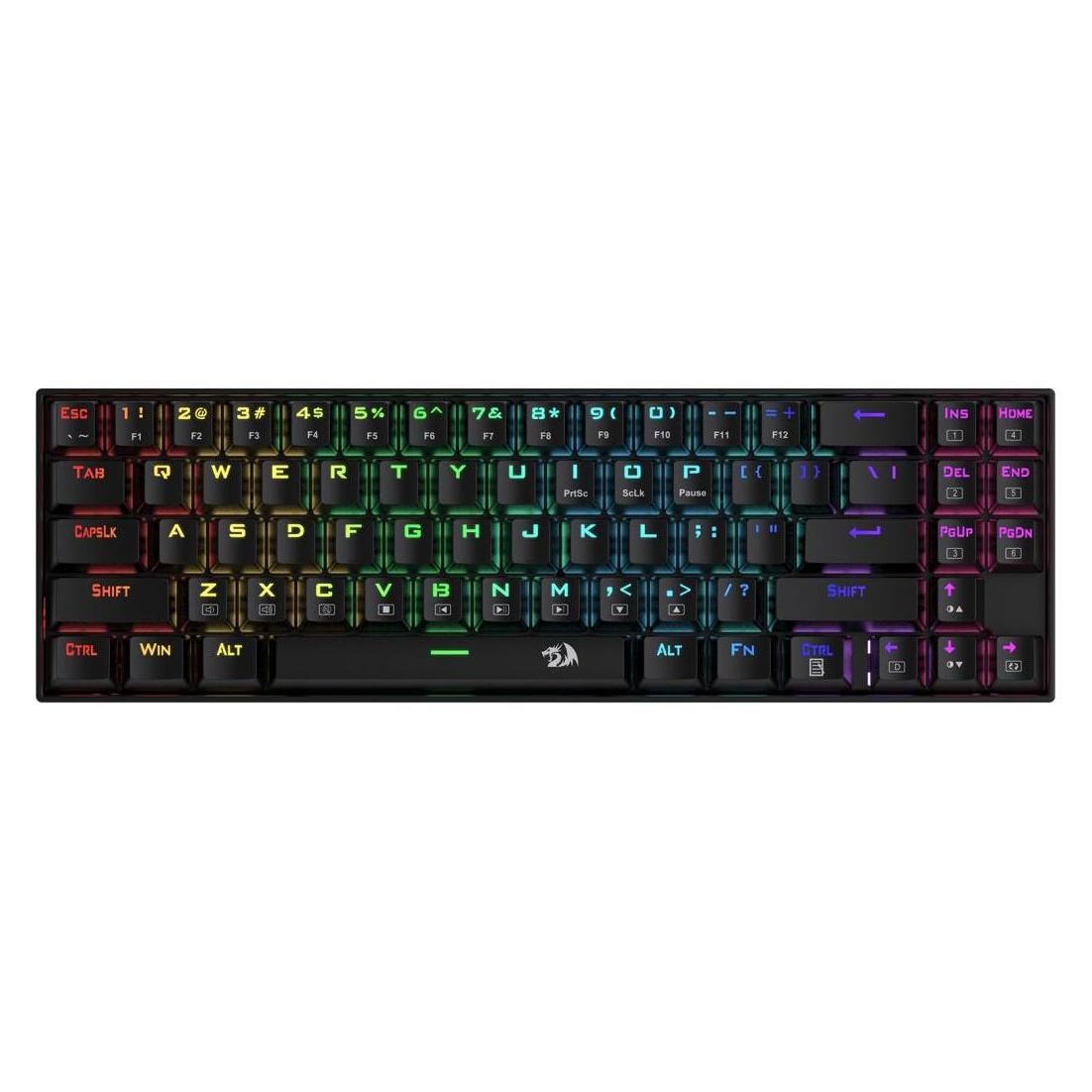 Redragon Deimos, Wired & Wireless mechanischer Tastatur, RGB, Brown Switch Black EN (Eng. Int., Kabelgebunden, Kabellos) (54828733)