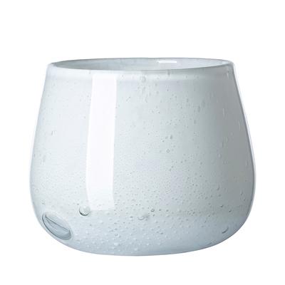 Tischvase FINK "MARLY", weiß, B:13,5cm H:11cm T:13,5cm Ø:13,5cm, Glas, Vasen, wasserdicht, durchgefärbt, mundgeblasen