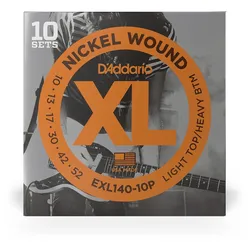 D’Addario EXL140-10P - XL Electric Nickel Wound 10er Pack | 010-052 - Saiten E-Gitarre