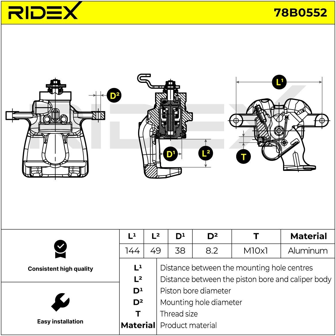 RIDEX 78B0552 Brake caliper